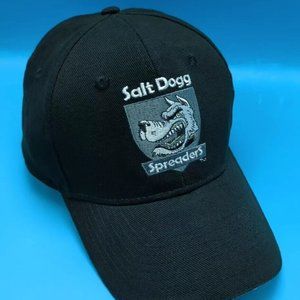Salt Dogg Spreaders 2-Pack Baseball Cap Shaped Brim Black w/Logos Adjustable NEW